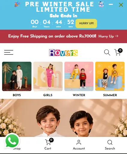 Rovers mobile website project by TRYFYRO