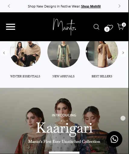 Manto mobile website project by TRYFYRO