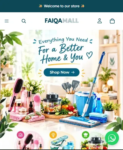 Faiqa Mall mobile website project by TRYFYRO