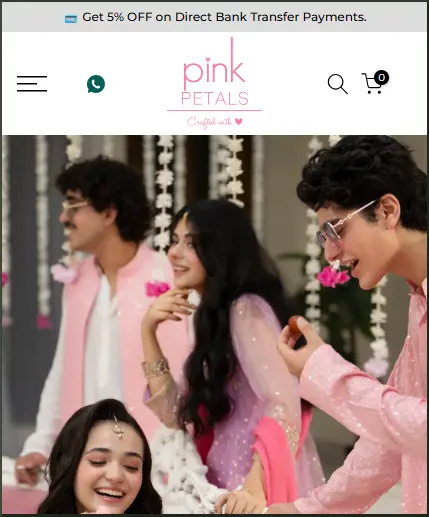 Pink Petals mobile website project by TRYFYRO